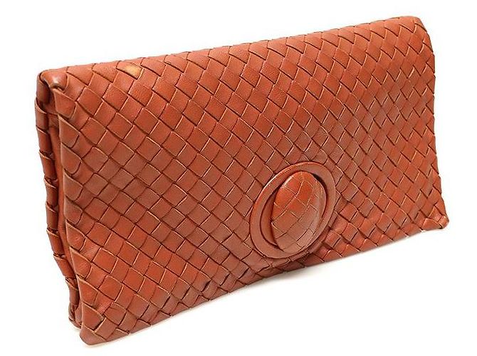Bottega Veneta Faltbare Clutch aus Ziegelfarbenem Nappa-Gewebe Braun - Ansicht 2