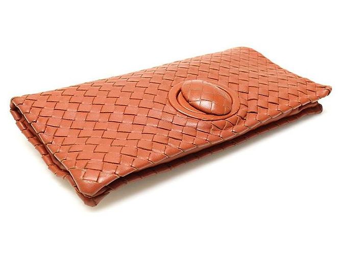 Bottega Veneta Faltbare Clutch aus Ziegelfarbenem Nappa-Gewebe Braun - Ansicht 3