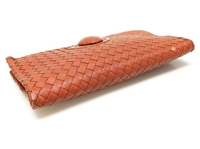 Bottega Veneta Faltbare Clutch aus Ziegelfarbenem Nappa-Gewebe Braun - Ansicht 4