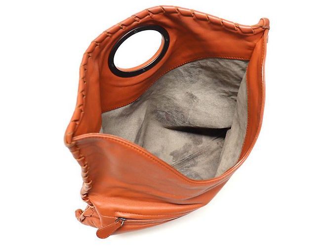 Bottega Veneta Faltbare Clutch aus Ziegelfarbenem Nappa-Gewebe Braun - Ansicht 5