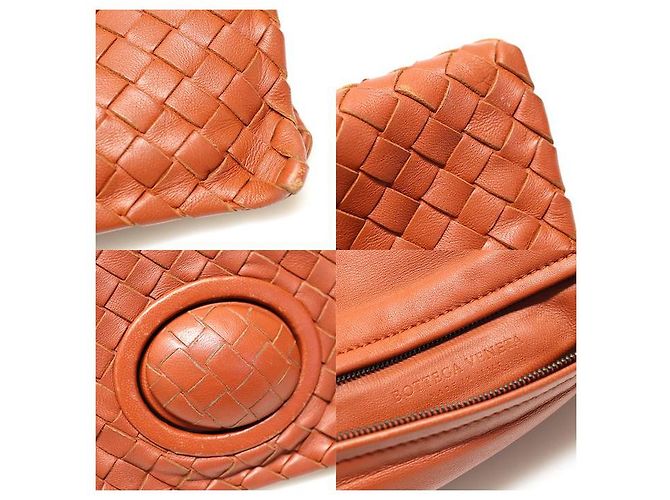 Bottega Veneta Faltbare Clutch aus Ziegelfarbenem Nappa-Gewebe Braun - Ansicht 7