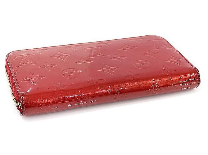 Louis Vuitton Cartera Larga Zippy Monogram Verni Pompadour Roja - vista 4