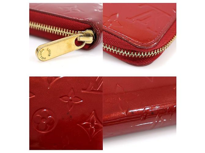 Louis Vuitton Cartera Larga Zippy Monogram Verni Pompadour Roja - vista 6