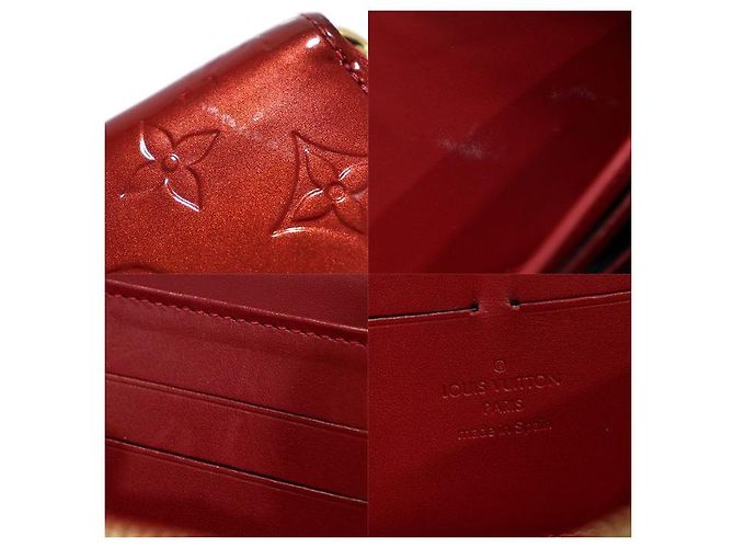 Louis Vuitton Cartera Larga Zippy Monogram Verni Pompadour Roja - vista 7