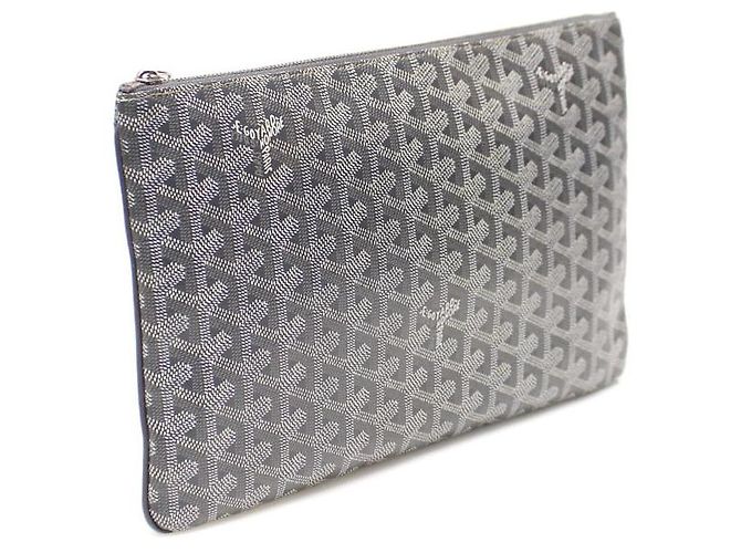 Goyard Senat MM Clutch aus grauem Spezialcanvas Braun - Ansicht 3
