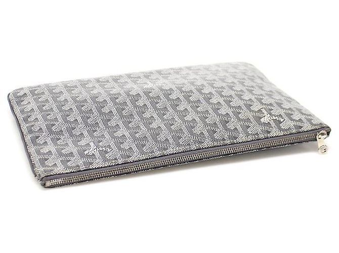Goyard Senat MM Clutch aus grauem Spezialcanvas Braun - Ansicht 4