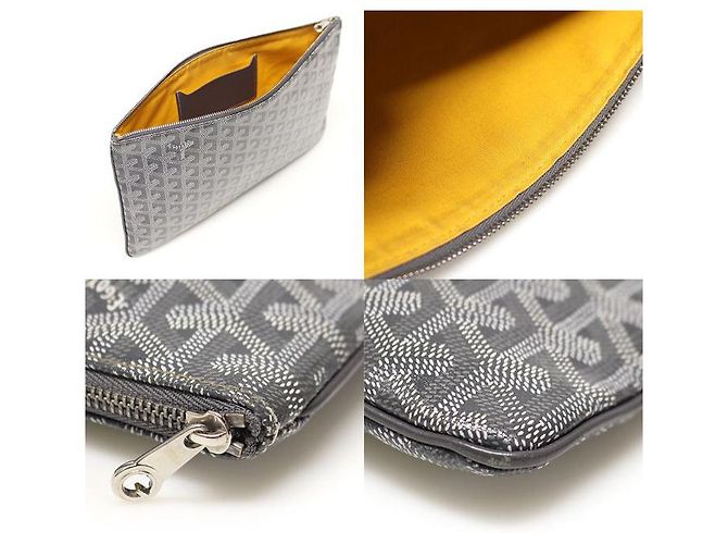 Goyard Senat MM Clutch aus grauem Spezialcanvas Braun - Ansicht 6