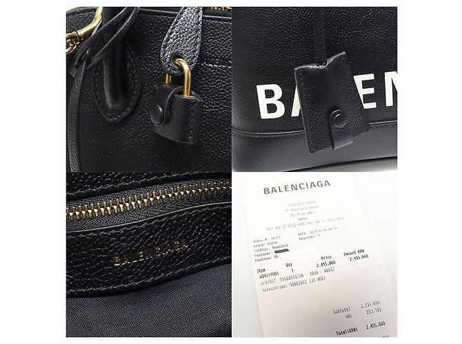 Balenciaga Piccola borsa in pelle nera con logo stampato Nero - vista 7