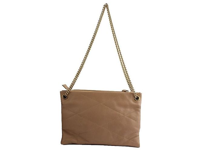 Lanvin Trío de Hombro con Cadena Dorada Acolchada Beige Dorado - vista 3