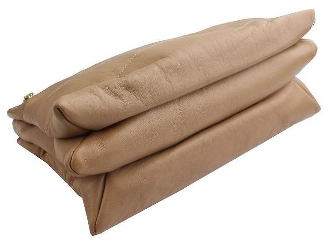 Lanvin Trío de Hombro con Cadena Dorada Acolchada Beige Dorado - vista 4