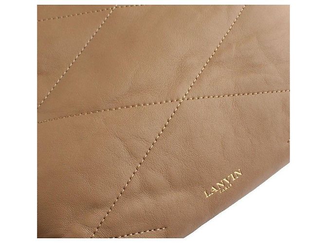 Lanvin Trío de Hombro con Cadena Dorada Acolchada Beige Dorado - vista 6