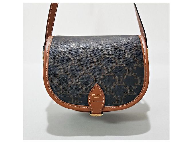 Céline Borsa a tracolla media Pouch Marrone - vista 2
