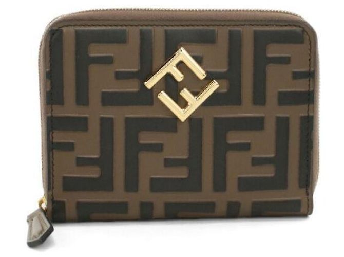 Fendi FF Diamant Zip-Around Mittel Braun - Ansicht 3
