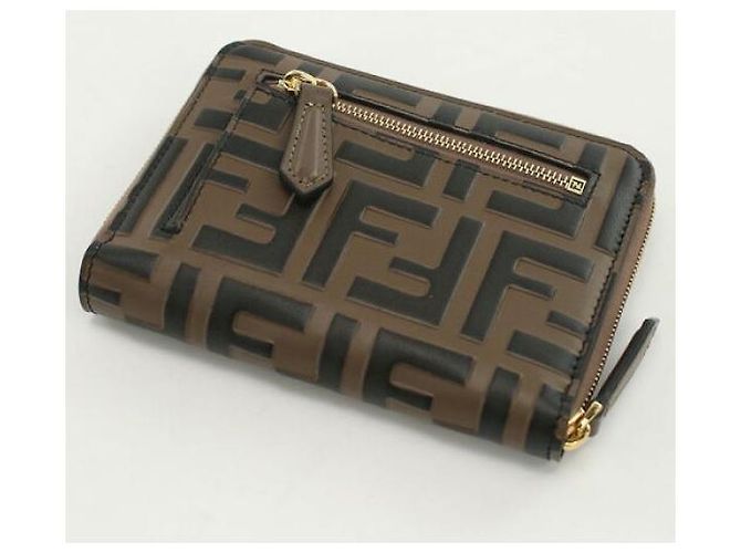 Fendi FF Diamant Zip-Around Mittel Braun - Ansicht 5
