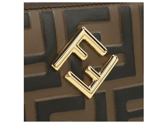 Fendi FF Diamant Zip-Around Mittel Braun - Ansicht 8