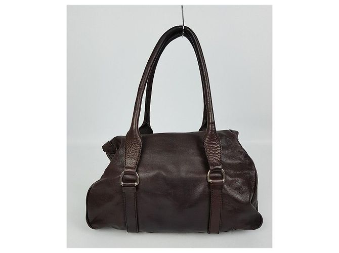 Céline Borsa a Spalla in Pelle con Frange Marrone - vista 5