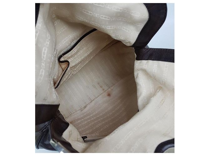 Céline Borsa a Spalla in Pelle con Frange Marrone - vista 8