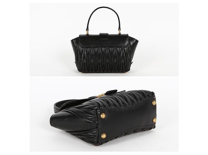 Bolso de Hombro Miu Miu Matelassé en Nappa VOOO Negro - vista 3