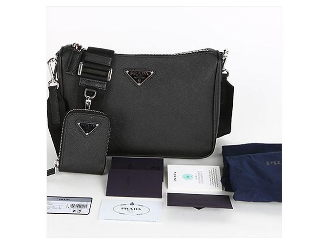 Prada Saffiano Umhängetasche Schwarz - Ansicht 6