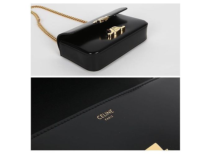 Céline Triope Chain Schultertasche Schwarz - Ansicht 11