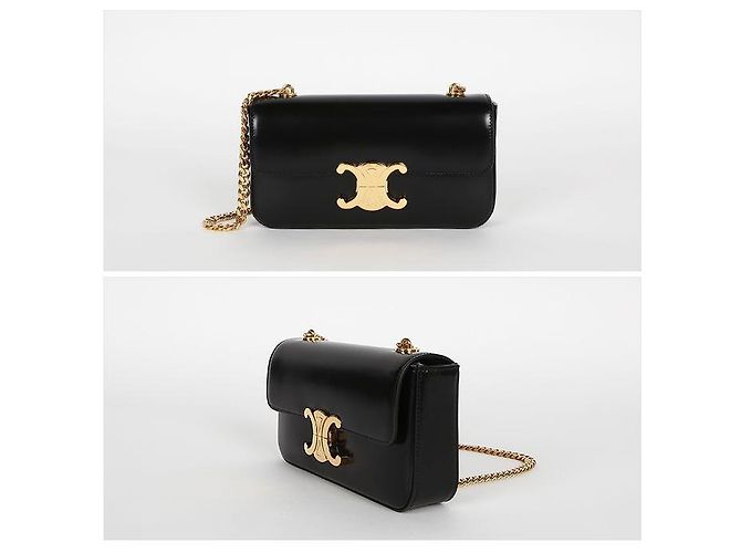 Céline Triope Chain Schultertasche Schwarz - Ansicht 2