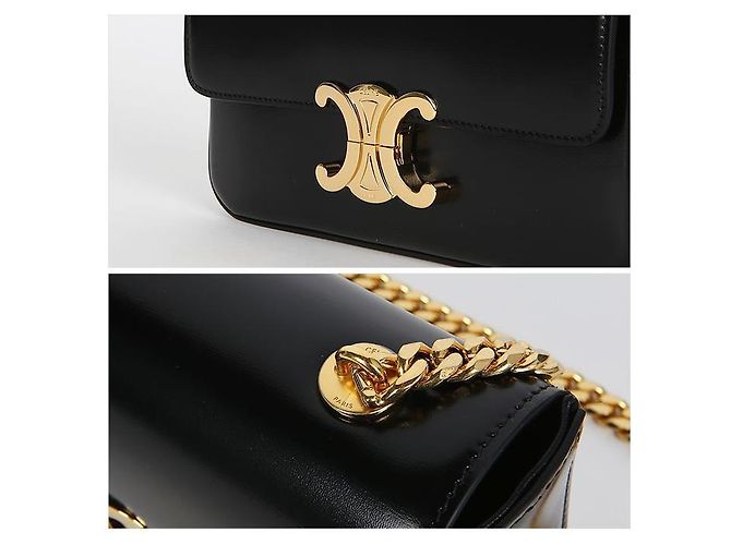 Céline Triope Chain Schultertasche Schwarz - Ansicht 4