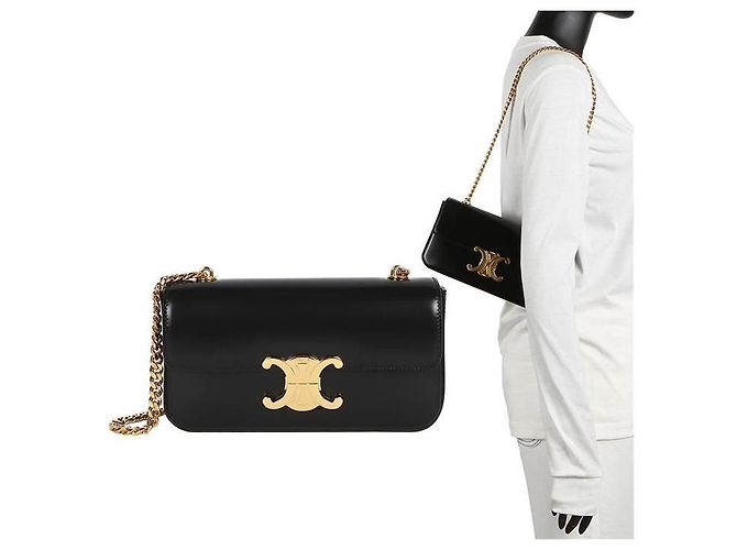 Céline Triope Chain Schultertasche Schwarz - Ansicht 7