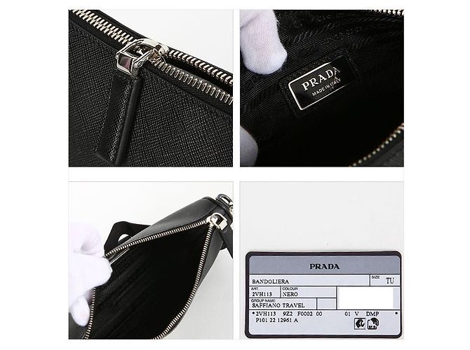Prada Borsa a tracolla in pelle Saffiano Nero - vista 12