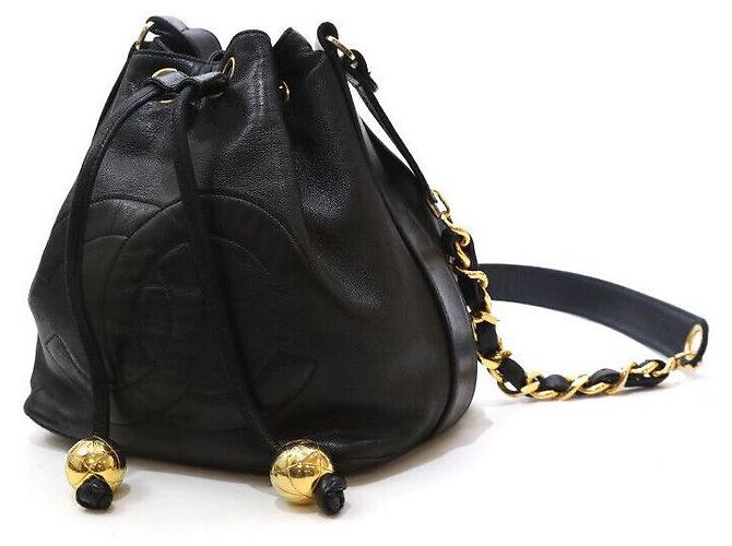Chanel Lammleder CC-Logo Gold Ball Eimer Tasche Golden - Ansicht 2