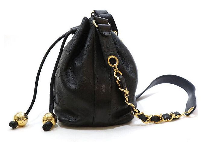 Chanel Lammleder CC-Logo Gold Ball Eimer Tasche Golden - Ansicht 3