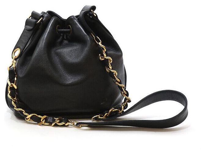 Chanel Lammleder CC-Logo Gold Ball Eimer Tasche Golden - Ansicht 4