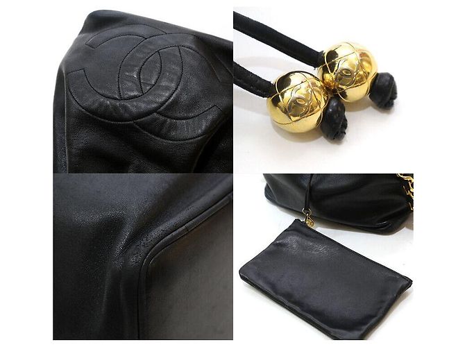 Chanel Lammleder CC-Logo Gold Ball Eimer Tasche Golden - Ansicht 7