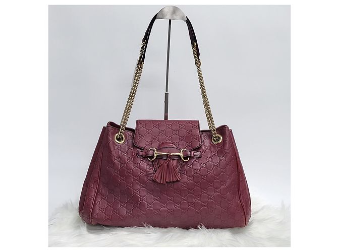 Borsa a Spalla Gucci Shima Emily Chain Rosso - vista 2