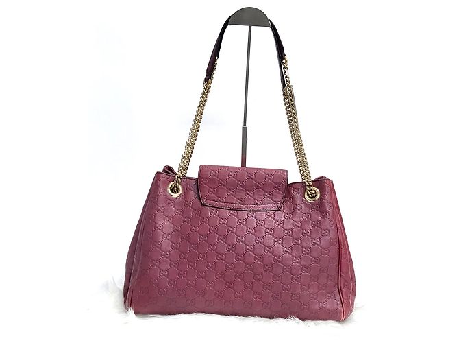 Borsa a Spalla Gucci Shima Emily Chain Rosso - vista 3