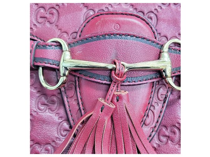 Borsa a Spalla Gucci Shima Emily Chain Rosso - vista 8