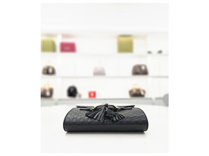 Gucci Borsa a tracolla mini catena Emily Nero - vista 14