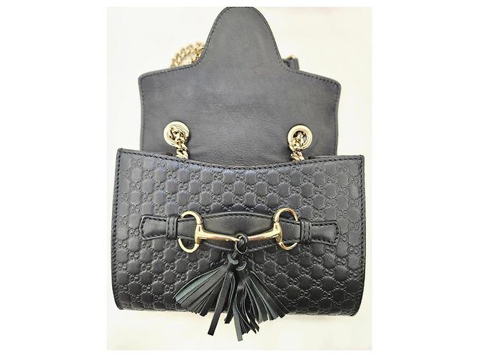 Gucci Borsa a tracolla mini catena Emily Nero - vista 21