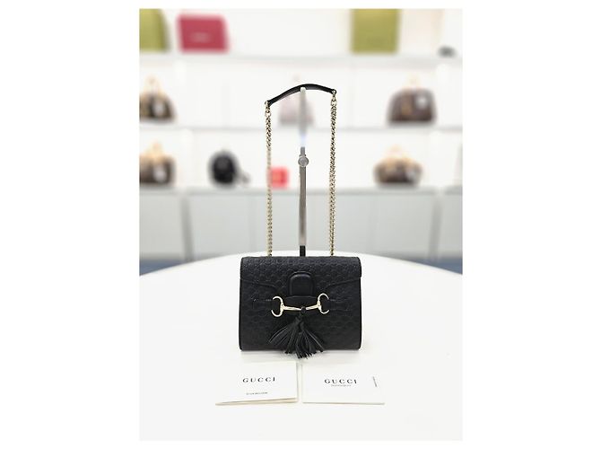 Gucci Borsa a tracolla mini catena Emily Nero - vista 25