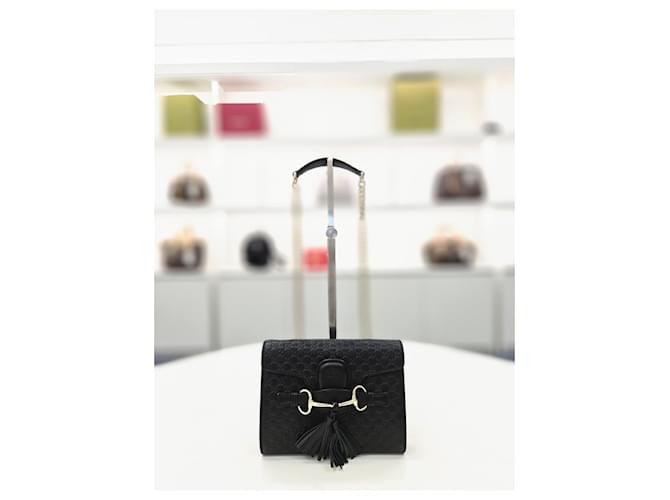 Gucci Borsa a tracolla mini catena Emily Nero - vista 8