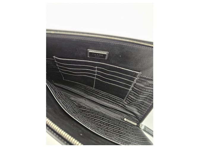 Prada Clutch da Viaggio Saffiano Nero - vista 15