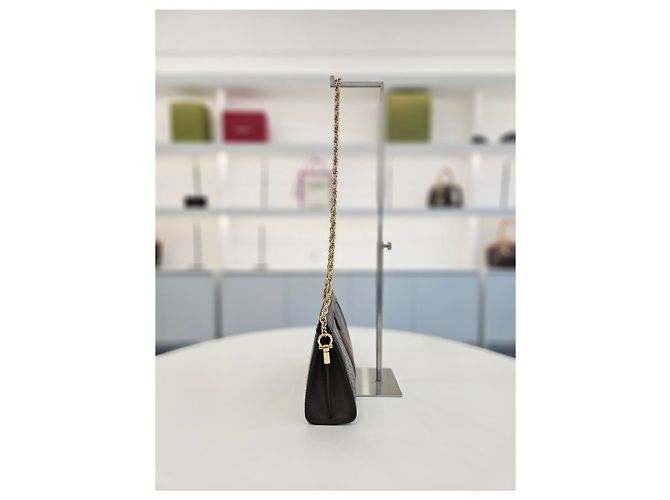 Gucci Borsa a Spalla Piccola Ophidia GG Supreme Chain Marrone - vista 12