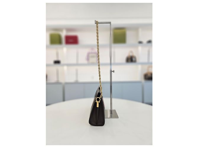 Gucci Borsa a Spalla Piccola Ophidia GG Supreme Chain Marrone - vista 3