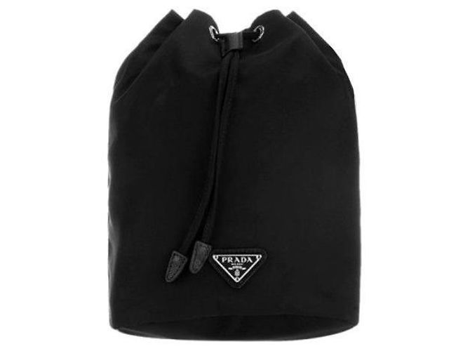 Prada Borsa a secchiello Pocono Testo Nero - vista 2