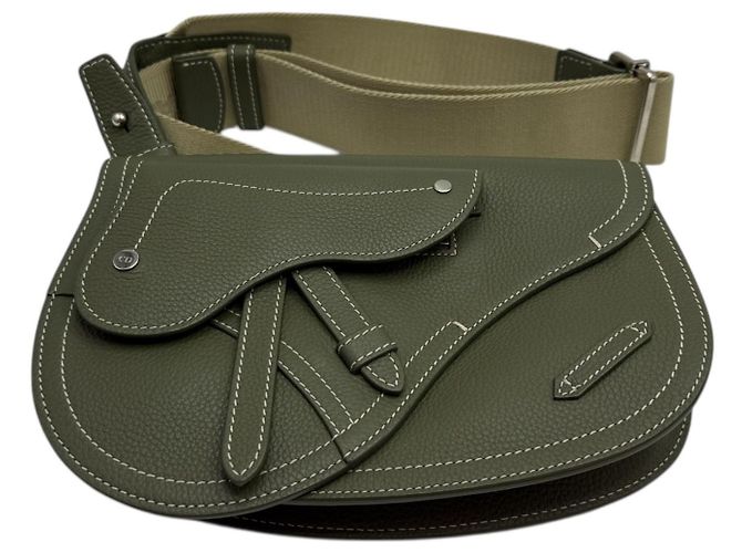 Dior Borsa a tracolla uomo Saddle Pouch Khaki Marrone - vista 2