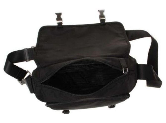 Prada Borsa a tracolla messaggero in Re-Nylon nera Nero - vista 12