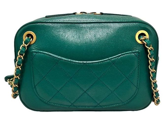 Chanel Borsa a tracolla con catena per fotocamera verde - vista 4