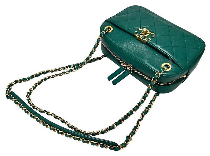 Chanel Borsa a tracolla con catena per fotocamera verde - vista 7