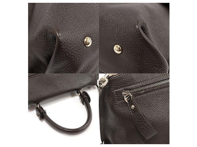 Salvatore Ferragamo Sofia Piccola in Pelle di Vitello Marrone con Gancini Argento - vista 8