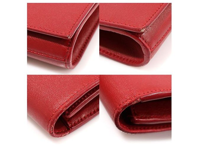 Jour Saint Laurent Pochette Monogram Veldture en Cuir Rouge - vue 7