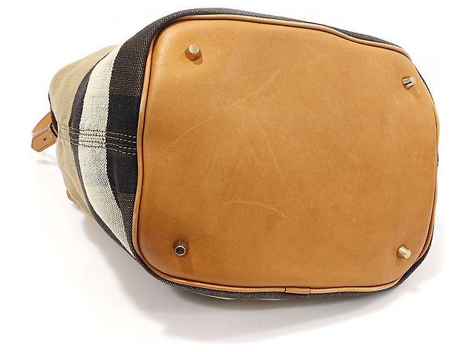 Burberry Borsa hobo media con frange Ashby Susanna in check House Marrone - vista 5